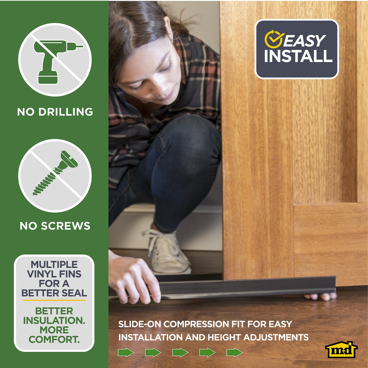 Vinyl DENY™ U-Shape Slide-On Under Door Seal