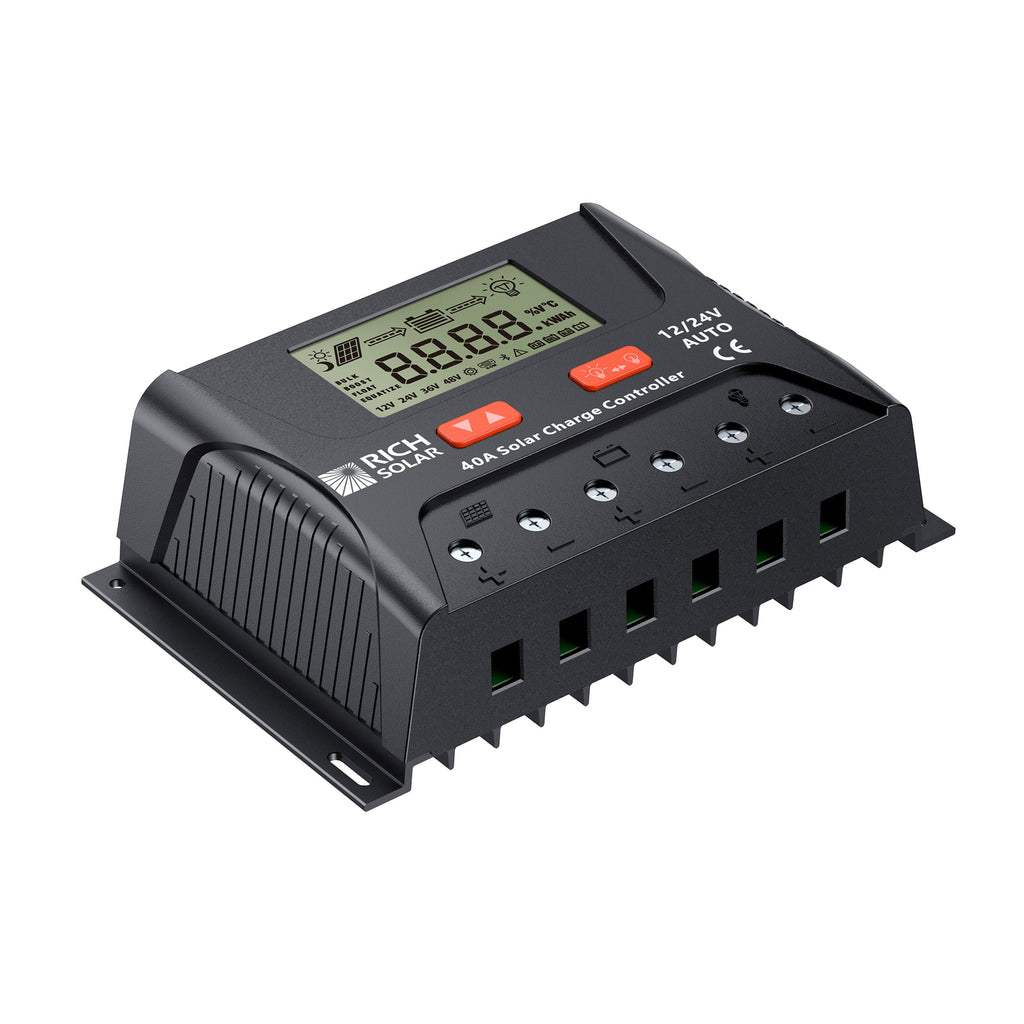 BRAVO LEGEND 40 | 40 Amp PWM Solar Charge Controller | 12V/24V Auto, 3-Stage Charging for RVs, Boats, Off-Grid Systems  | UL1741 Certified