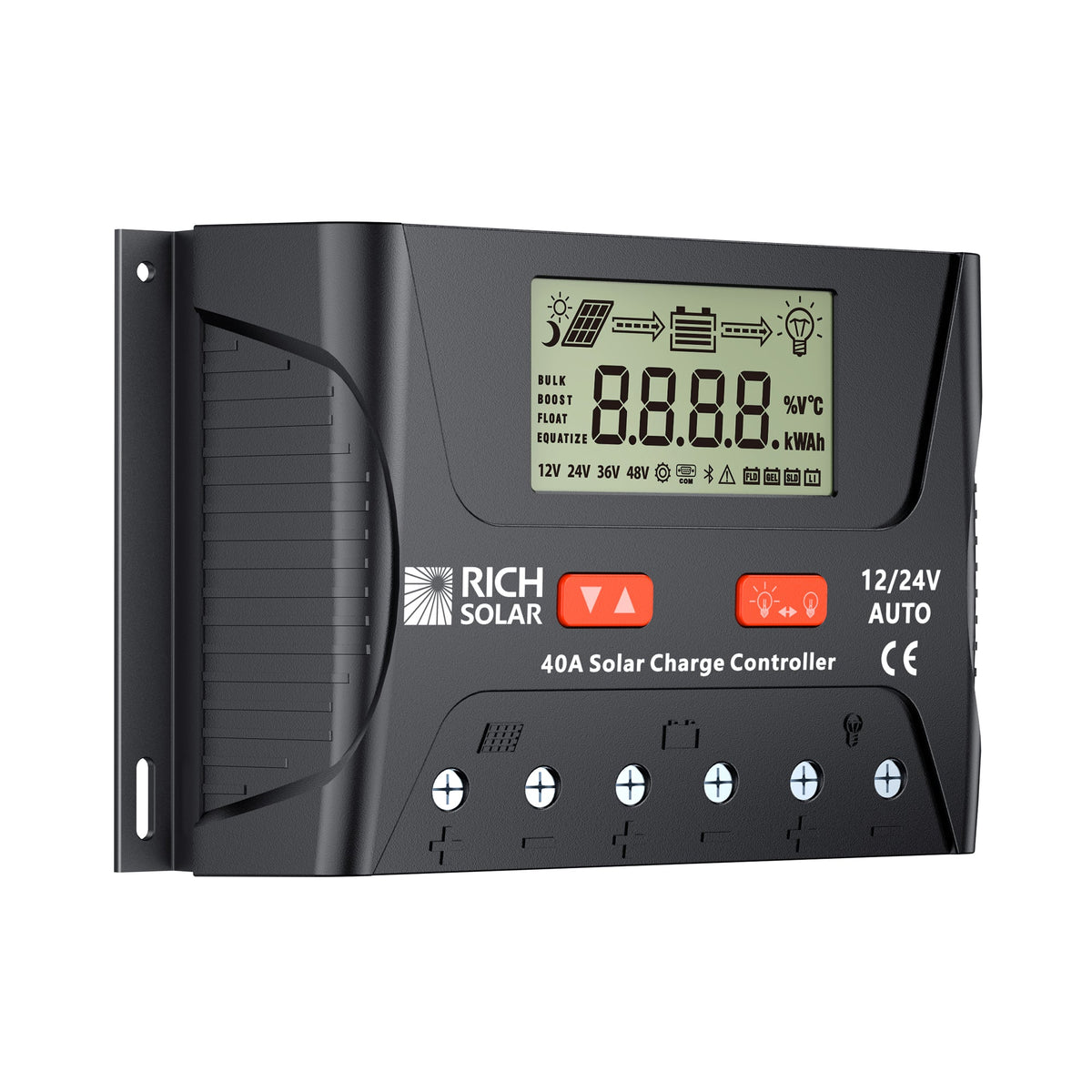 BRAVO LEGEND 40 | 40 Amp PWM Solar Charge Controller | 12V/24V Auto, 3-Stage Charging for RVs, Boats, Off-Grid Systems  | UL1741 Certified