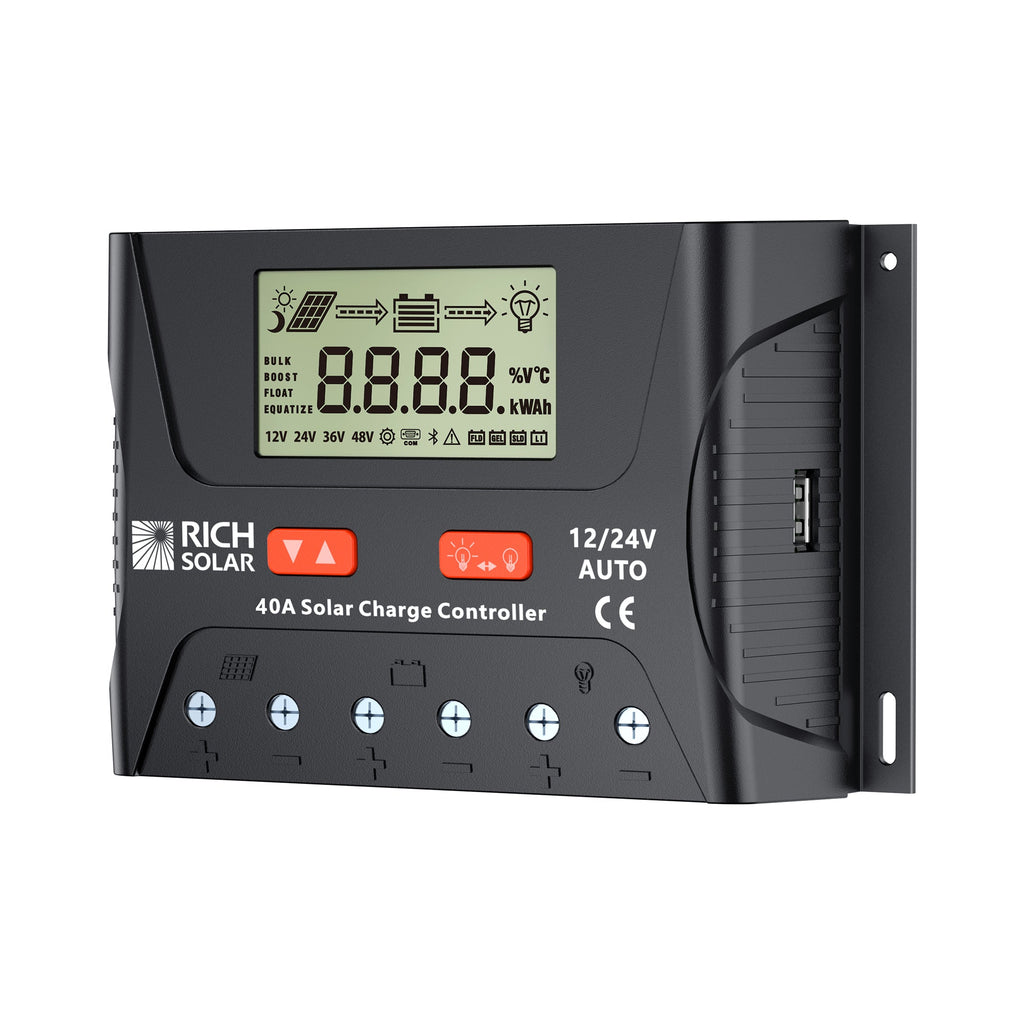 BRAVO LEGEND 40 | 40 Amp PWM Solar Charge Controller | 12V/24V Auto, 3-Stage Charging for RVs, Boats, Off-Grid Systems  | UL1741 Certified
