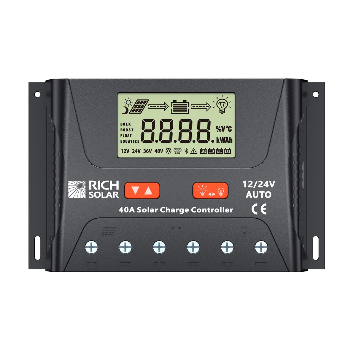 BRAVO LEGEND 40 | 40 Amp PWM Solar Charge Controller | 12V/24V Auto, 3-Stage Charging for RVs, Boats, Off-Grid Systems  | UL1741 Certified