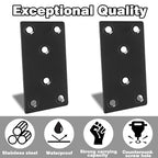 50‑Pack Flat Metal Brackets, 4" 304 Stainless Steel Brackets - size: 50PCS-4''Flat Plates