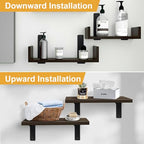 2 Pack - L 8" x H 6" x W1.5, 5mm Thick Black L Shelf Bracket, Iron Shelf Brackets, Metal Shelf Brackets, Floating Shelf, Shelf Supports with Screws - size: 8''x6'', style: Black 2 Pack