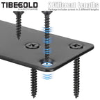 Mending Plate, Metal Steel Flat Straight Brace Bracket, Black Double-Wide Joining Plate for Wood Furniture Fastening & Fixing with 2 Sets of Screws of Different Lengths (40x80mm, 6 Pack) - size: 1.6" × 3.1"