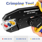 haisstronica Wire Stripper and Crimper Set, AWG 22-10 for Insulated