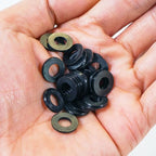 M6 Black Nylon Washers, 6mm ID, 12mm OD, 1.2mm Thickness, Plastic Flat Round Washers, 200 Pieces Nylon Washer Hardware Set - size: M6