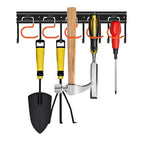 TVKB 17'' All Metal Garden Tool Organizer Adjustable Garage Tool Organizer Wall Mount Garage Organizers and Storage with Heavy Duty Hooks Tool Hangers for Garage Wall, Shed, Garden - size: 17inch