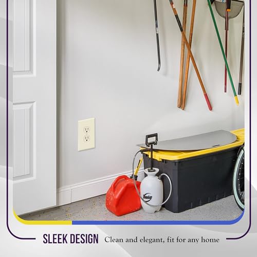 ENERLITES Duplex Receptacle Outlet Wall Plate, Jumbo Electrical Outlet Covers, Gloss Finish, Oversized 1-Gang 5.51" x 3.50", Polycarbonate Thermoplastic, 8821O-LA-10PCS, Light Almond, 10 Pack - color: Light Almond, size: Over-Size