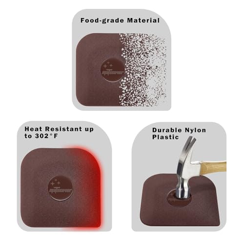 Pan Scraper, 5 Pcs Pot & Dish Scraper Plastic, Sturdy Scraper Kitchen Tool (Pack of 2) - color: Brown, size: 5 Pcs (Pack of 2)