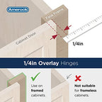 Amerock 1 Pair 1/4" Overlay Champagne Bronze Partial Wrap Cabinet Hinge - color: Champagne Bronze, size: 1/4 Inch (6 mm) Overlay