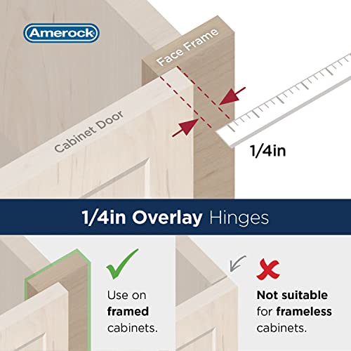 Amerock 1 Pair 1/4" Overlay Oil-Rubbed Bronze Partial Wrap Cabinet Hinge - color: Oil Rubbed Bronze, size: 1/4 Inch (6 mm) Overlay