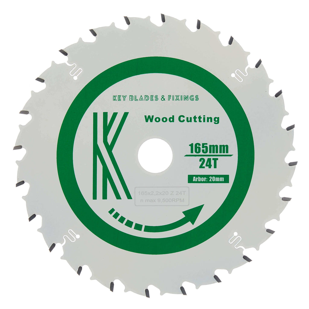 Circular Saw Blades 165mm x 20mm x 2.2mm 24 Tooth Track - 4101