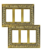 2-Pack Paisley Pattern Triple Decorator Outlet Cover Plate - style: 3 Decorator 2PK
