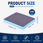 8Pcs 240Grit Double-Sided Sanding Sponges, Washable & Reusable - size: 240Grit