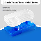 Mister Rui 25Pc 2" Foam Paint Roller Kit with Tray Liners & Sponge Brushes - size: 2 Inch,25 Pack