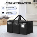 8 Pack Extra Large Clothes Storage Bins with Lids, Moving Bags,Black - color: Black, size: 8 Pack