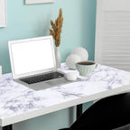 Arthome White Marble Contact Paper - Peel and Stick Wallpaper - Self-Adhesive & Removable Wall Paper for Furniture Desk, Kitchen Countertop, Cabinet, Shelf Liner, Wallcovering, (35.4"x120") - color: White Marble, size: 35.4" x 120"