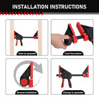2-Pack 600lbs Clamping Force Bar Clamps For Woodworking，6 Inch Wood Clamp, Four Times Clamping Force of Standard Products, One Hand Heavy Duty Bar Clamps, Quick Grip Clamps for Carpentry - size: 6 INCH