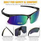 OXG Safety Glasses with Adjustable Straps, ANSI Z87.1 Protective Eyewear, UV400 Anti-Scratch Work Glasses for Men Women