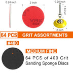 64 PCS 2 Inch Sanding Disc,Hook and Loop Sanding Pads 400 Grit - style: 400 Grit 64PCS