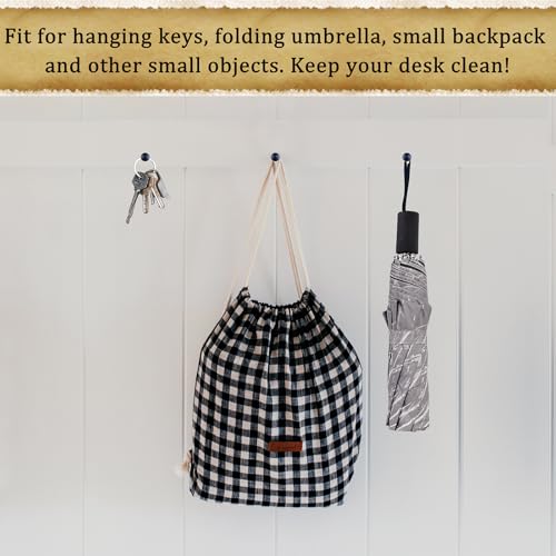 Push Pin Picture Hooks, 60 Pcs Black Push Pin Hangers, Decorative Push Pins for Wall Hanging, Thumb Tacks for Hanging, Bulletin Board Hooks - style: Black 60pcs Round Headed