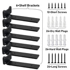 Floating Shelf Brackets Heavy Duty Industrial L Shelf Bracket - 5mm Thick Premium Solid Steel Shelf Supports, Black Rustic Wall Brackets for Shelves - 10 Inch Floating Shelves Hardware (6 Pack) - size: 10 Inch-6 Pack