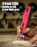 AVID POWER 8V Cordless Rotary Tool 5 Speeds Dog Nail Grinder 4 LED Lights - color: Light Red