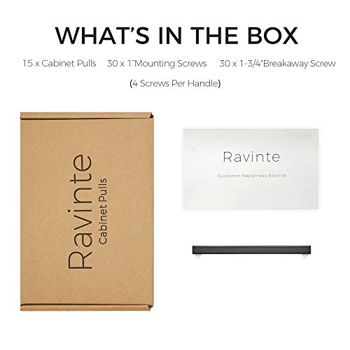 Ravinte Matte Black Square & Solid Cabinet Handles,5 Inch,15 Pack - size: 5 Inch Hole Center