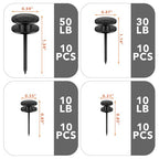 40 PCS Thumb Tacks - Thickened Heavy Duty Double Headed Metal Wall Tacks, Black - style: 4 SIZE BLACK