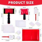 14 Pcs Paint Edger Tool Kit Red Edge Painting Tools for Walls Ceilings - color: Red