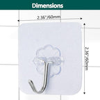 Bivethoi Self-Adhesive Hooks, 20 Pack, 2.36 inch - size: Medium hook