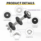 4 Pcs Universal Toilet Tank to Bowl Gaskets Kit, Stainless Steel Toilet Tank Bolts & 2 Kind Gasket, Fits 2-Inch and 3-Inch Seals for Toilets Mounting Repair and Flush Valve Opening - size: Bolts & Gasket