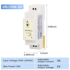 MAKERELE 15W 5V DR AC to DC Slim DIN Rail Power Supply - style: 15W-5V