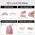 CurvLife Extra Short Almond Press On Nails, Mocha Muse Mocha Brown - color: B4 - Mocha Muse