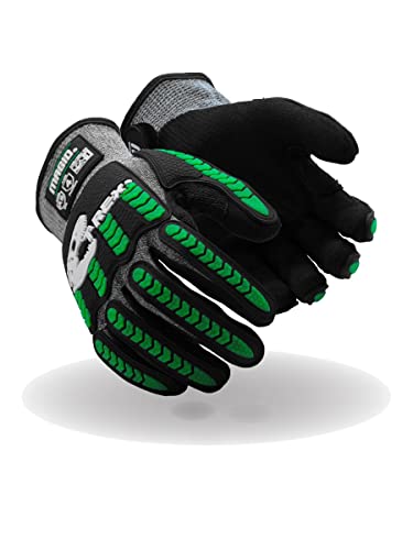 MAGID T-REX Flex Series ANSI Cut Level A9 Knit Impact Glove, 12 Pairs, NitriX Palm, Size 7/S, Black & Green, TRX795 - size: 7/S, style: 12 Pairs