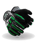 MAGID T-REX Flex Series ANSI Cut Level A9 Knit Impact Glove, 24 Pairs, NitriX Palm, Size 7/S, Black & Green, TRX795 - size: 7/S, style: 24 Pairs