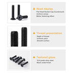 M8 x 10mm 20mm 30mm 40mm, Flat Head Hex Socket Cap Screws Bolts, Countersunk Bolts and Nuts, 10.9 Grade Alloy Steel, Black Oxide, Metric Allen Drive, Fully Thread, Assortment Kit 48PCS - size: M8x10-40mm+Nuts