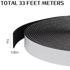 Storystore Self Adhesive Foam Weather Stripping, 1" x 1/8" x 33FT Door Seal - size: 1In x 1/8In x 33Ft