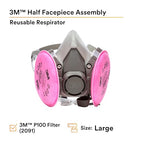 3M Half Facepiece Reusable Respirator Assembly Kit 6391, Large, 1 Kit