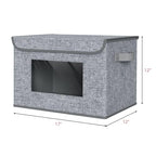Univivi Fabric Storage Bins with Lids for Clothes 4 Pack, Grey Linen - color: Linen Grey