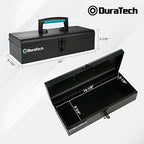 DURATECH 15" Metal Tool Box, Portable Steel Toolbox with Metal Latch