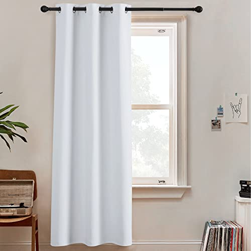 RYB HOME White Curtains for Bedroom Living Room Shared Office Home Theater - color: Greyish White, size: 60"W x 96"L (Pack of 1)