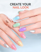 Makartt Pastel Gel Nail Polish Set 15ML: 6 Translucent Colors - color: Cool Girl Mocktail