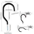 Sinoer 8 Pack Black Wall & Ceiling Mount Garage Bike Storage Hooks