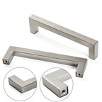 Cabinet Pulls Brushed Nickel Cabinet Handles Square Drawer Pulls, 10 Pack 8-4/5 Inch Stainless Steel Kitchen Door Cupboard Cabinet Handles, Cabinet Hardware Drawer Handles, 224mm Hole Centers - color: Brushed Nickel, size: Two Hole - 8-4/5 inch Hole Cente