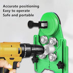 QTG Drill Hole Locator Jig, 20-83mm Adjustable Centering Guide with Vacuum Suction Base & Roller Wheels for Ceramic, Tile, Glass, Marble – Precision Drilling Template for DIY and Tile Work