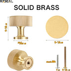 RZDEAL 4pcs Solid Brass Cabinet Knobs Pulls Cabinet Drawer Dresser Gold Knobs Modern Handles (1-1/8"x1-1/8/28mmx28mm),Brushed Brass Finish - color: Gold, size: 1-1/8 Inch