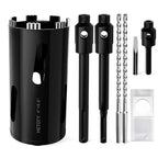 Diamond Core Drill Bit 4"(102mm) with Pilot Bit & Adapters (SDS Plus & Hex) – Upgraded Welded Segments, 8.6" Depth – for Concrete, Solid Brick, Hollow Brick, Masonry & More - size: (4"/102mm)