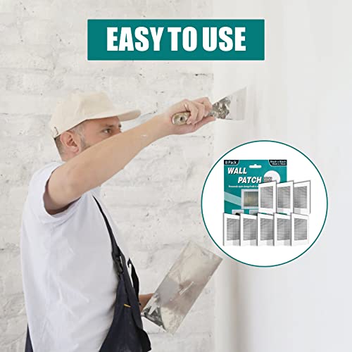 8Pcs 6 Inch Drywall Patch, Wall Repair Patches, Self-Adhesive Fiberglass Repair Kit Dry Wall Hole Repair Patch for Aluminum Metal Sheetrock Ceiling (6"x 6") (Pack of 2) - size: 6 Inch_8Pcs (Pack of 2)