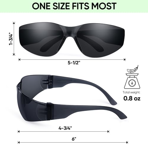 TICONN Clear Safety Glasses for Men & Women, ANSI Z87.1 Safety Goggles - style: 120 Pairs Charcoal